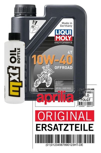 1L 10W-40 inspection package+ oil filter for Derbi Senda Cross City Terra Adventure 125 ccm Year 2008 - 2011