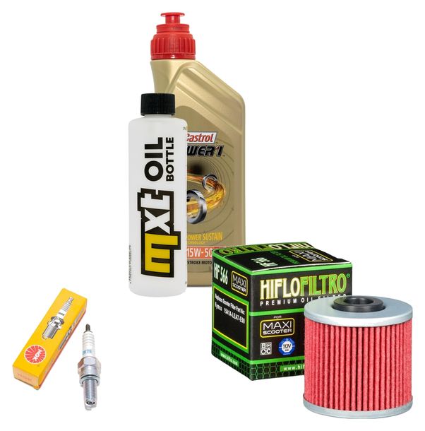 Paquete de inspección 1L 15W-40 + filtro de aceite + 1x bujía para Kawasaki J SE 125 ccm