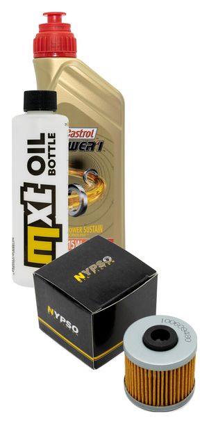 Inspektionspaket 1L 15W-40 + Ölfilter + 1x Zündkerze für Kawasaki J SE 125 ccm