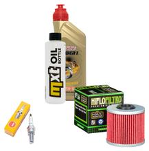 Pacchetto di ispezione 1L 15W-40 + filtro olio + 1x candela per Kawasaki J SE 125 ccm