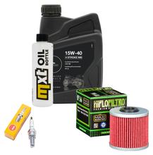 Pacchetto di ispezione 1L 15W-40 + filtro olio + 1x candela per Kawasaki J SE 125 ccm