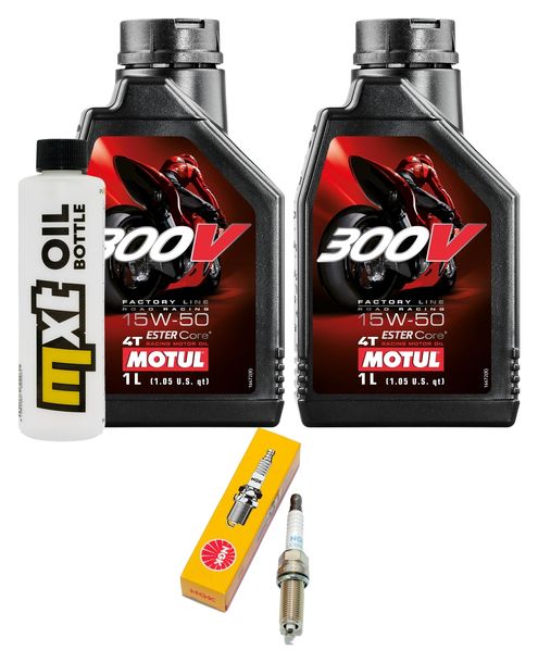 Inspection package 2L 15W-50 + oil filter + 1x spark plug for KTM Duke 390 ccm Year 2016