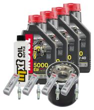 Pacchetto di ispezione 4L 10W-40 + filtro olio + 4x candela per Kawasaki ZX-10R 1000 ccm Anno 2016 - 2017