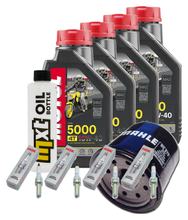 Kit d'inspection 4L 10W-40 + filtre à huile + 4x bougie pour Kawasaki ZX-10R 1000 ccm Année 2016 - 2017