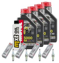 Kit d'inspection 4L 10W-40 + filtre à huile + 4x bougie pour Kawasaki ZX-10R 1000 ccm Année 2016 - 2017