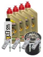 Kit d'inspection 4L 10W-40 + filtre à huile + 4x bougie pour Kawasaki ZX-10R 1000 ccm Année 2016 - 2017