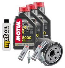 Kit d'inspection 3L 10W-40 + filtre à huile + 2 bougies pour Suzuki DL V-Strom A AJE XTA XTAUE 650 ccm Année 2016