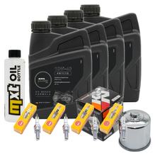 Inspection package 4L 10W-40 + oil filter + 4x spark plug for Suzuki GSF Bandit SA GSX F FA 1250 ccm Year 2014 - 2017