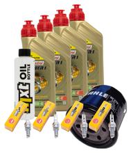 Paquete de inspección 4L 10W-40 + filtro de aceite + 4 bujías para Suzuki GSF Bandit SA GSX FA 1250 ccm Año 2015 - 2016