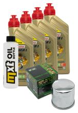 Paquete de inspección 4L 10W-40 + filtro de aceite + 4 bujías para Suzuki GSF Bandit SA GSX FA 1250 ccm Año 2015 - 2016