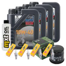 Inspection package 4L 10W-40 + oil filter + 4x spark plug for Suzuki GSF Bandit SA GSX FA 1250 ccm Year 2015 - 2016