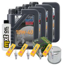 Inspection package 4L 10W-40 + oil filter + 4x spark plug for Suzuki GSF Bandit SA GSX FA 1250 ccm Year 2015 - 2016