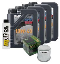 Inspection package 4L 10W-40 + oil filter + 4x spark plug for Suzuki GSF Bandit SA GSX FA 1250 ccm Year 2015 - 2016