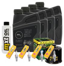 Kit d'inspection 4L 10W-40 + filtre à huile + 4x bougie pour Suzuki GSF Bandit SA GSX FA 1250 ccm Année 2015 - 2016