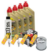 Paquete de inspección 4L 10W-40 + filtro de aceite + 4 bujías para Suzuki GSF Bandit SA GSX FA 1250 ccm Año 2015 - 2016