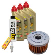 Pacchetto di ispezione 3L 10W-40 + filtro olio + 1x candela per Suzuki LS Savage P 650 ccm Anno 2000