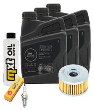 Inspektionspaket 3L 10W-40 + Ölfilter + 1x Zündkerze für Suzuki LS Savage P 650 ccm Bj. 2000