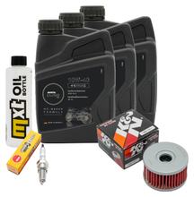 Kit d'inspection 3L 10W-40 + filtre à huile + 1x bougie pour Suzuki LS Savage P 650 ccm Année 2000