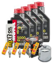 Inspection package 4L 10W-40 + oil filter + 4x spark plug for Yamaha FZ1 Fazer N NA S SA 1000 ccm Year 2014 - 2015