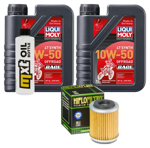 Inspektionspaket 2L 10W-50 + Ölfilter für Yamaha TW Trailway SR SE 125 / 200 ccm Bj. 2001 - 2015