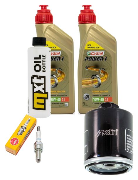 Inspektionspaket 2L 10W-40 + Ölfilter + 1x Zündkerze für Aprilia Sport City Street 300 ccm
