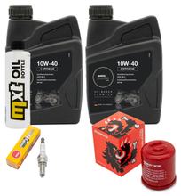 Inspectiepakket 2L 10W-40 + Oliefilter + 1x Bougie voor Aprilia Sport City Street 300 ccm