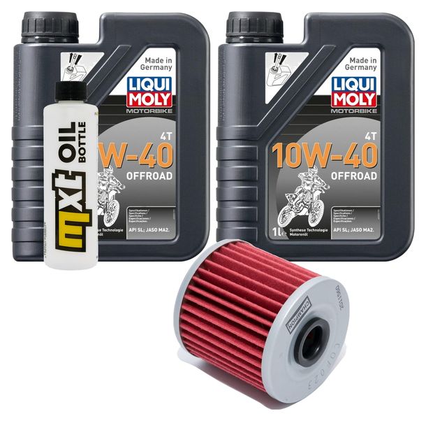 Pacchetto di ispezione 2L 10W-40+filtro olio per Kawasaki KSF A Mojave 250 ccm