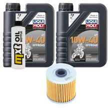 Paquet d'inspection 2L 10W-40+filtre à huile pour Kawasaki KLF Bayou A B C 4x4 300 ccm