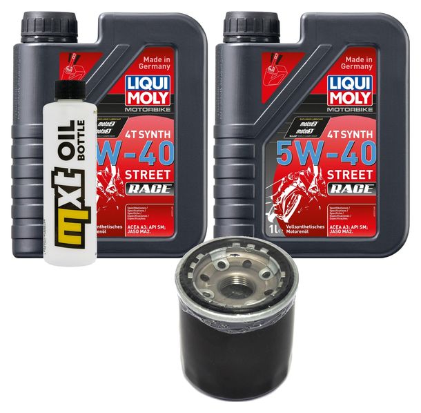 Pacchetto di ispezione 2L 5W-40 + filtro olio per Kawasaki KVF Pfarie B1 B2 B3 Brute Force 300 ccm