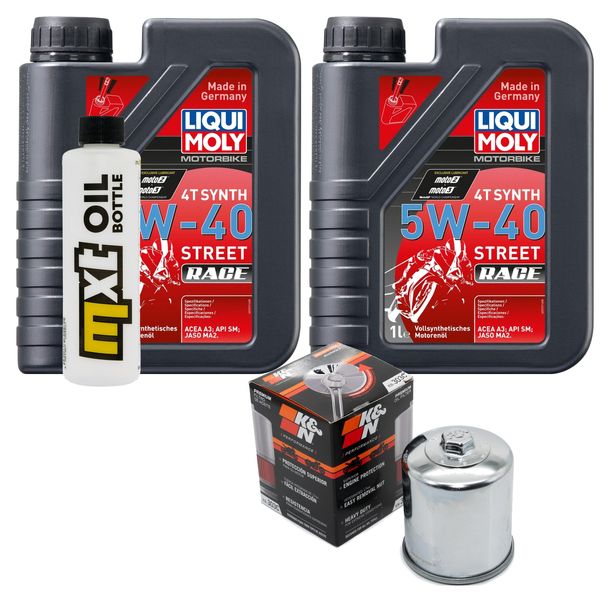 Pacchetto di ispezione 2L 5W-40 + filtro olio per Kawasaki KVF Pfarie B1 B2 B3 Brute Force 300 ccm