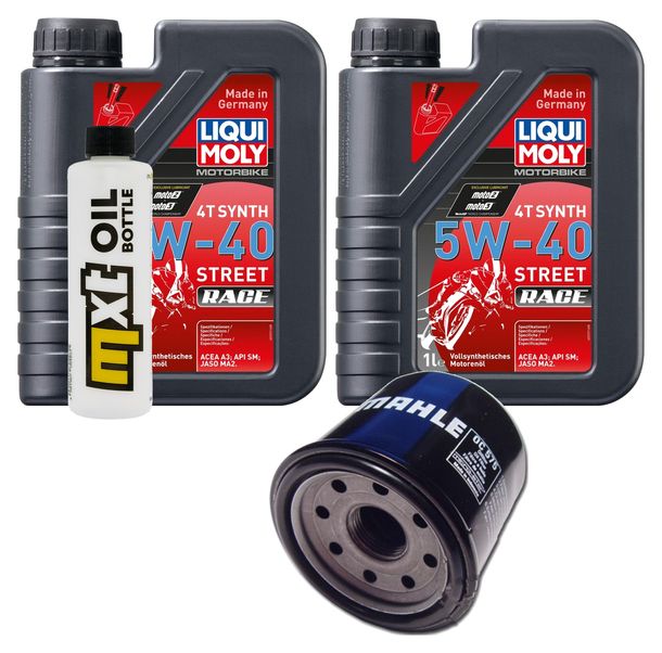 Inspektionspaket 2L 5W-40 + Ölfilter für Kawasaki KVF Pfarie B1 B2 B3 Brute Force 300 ccm
