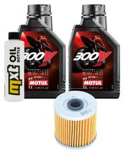 Pacchetto di ispezione 2L 5W-40 + filtro olio per Kawasaki KVF Pfarie B1 B2 B3 Brute Force 300 ccm