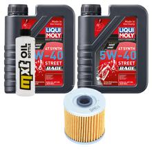 Pacchetto di ispezione 2L 5W-40 + filtro olio per Kawasaki KVF Pfarie B1 B2 B3 Brute Force 300 ccm