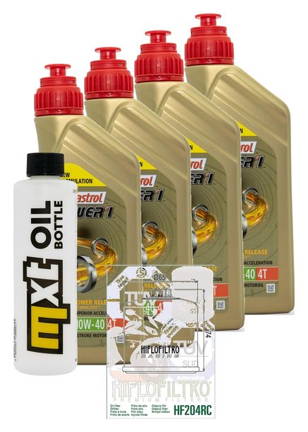Inspektionspaket 4L 10W-40 + Ölfilter für Kawasaki KVF Prairie A1 A2 B1 C1 C2 D1 D2 400 ccm