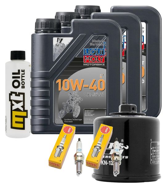 Inspektionspaket 3L 10W-40 + Ölfilter + 2x Zündkerze für Suzuki DL V-Strom SV S SF 650 ccm Bj. 2017