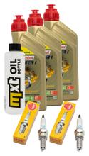 Kit d'inspection 3L 10W-40 + filtre à huile + 2 bougies pour Suzuki DL V-Strom SV S SF 650 ccm Année 2017