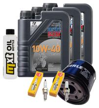Kit d'inspection 3L 10W-40 + filtre à huile + 2 bougies pour Suzuki DL V-Strom SV S SF 650 ccm Année 2017