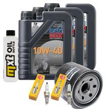 Kit d'inspection 3L 10W-40 + filtre à huile + 2 bougies pour Suzuki DL V-Strom SV S SF 650 ccm Année 2017