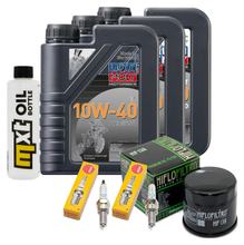 Paquete de inspección 3L 10W-40 + filtro de aceite + 2 bujías para Suzuki DL V-Strom SV S SF 650 ccm Año 2017