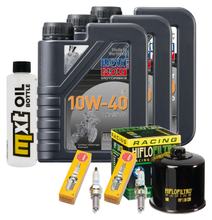 Kit d'inspection 3L 10W-40 + filtre à huile + 2 bougies pour Suzuki DL V-Strom SV S SF 650 ccm Année 2017