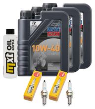 Paquete de inspección 3L 10W-40 + filtro de aceite + 2 bujías para Suzuki DL V-Strom SV S SF 650 ccm Año 2017