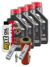 Pacchetto di ispezione 4L 10W-50 + filtro olio + 4x candela per KTM Super Duke R 1290 ccm Anno 2017 - 2018