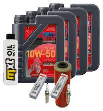 Kit d'inspection 4L 10W-50 + filtre à huile + 4x bougie pour KTM Super Duke R 1290 ccm Année 2017 - 2018