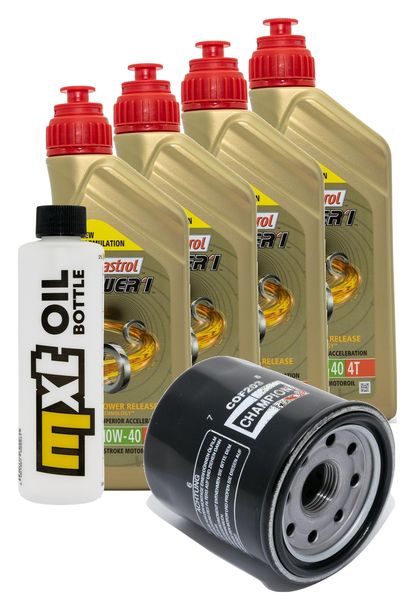 Inspektionspaket 4L 10W-40 + Ölfilter + 4x Zündkerze für Kawasaki Z 900 ccm Bj. 2017 - 2019