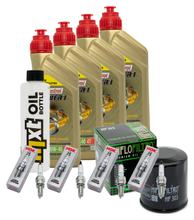 Pacchetto di ispezione 4L 10W-40 + filtro olio + 4x candela per Kawasaki Z 900 ccm Anno 2017 - 2019