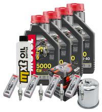 Inspectiepakket 4L 10W-40 + Oliefilter + 4x Bougie voor Kawasaki Z 900 ccm Bauwjaar 2017 - 2019