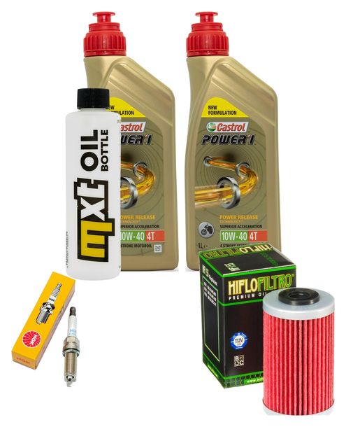 Kit d'inspection 2L 10W-40 + filtre à huile + 1x bougie pour KTM Duke 125 ccm Année 2016 - 2020
