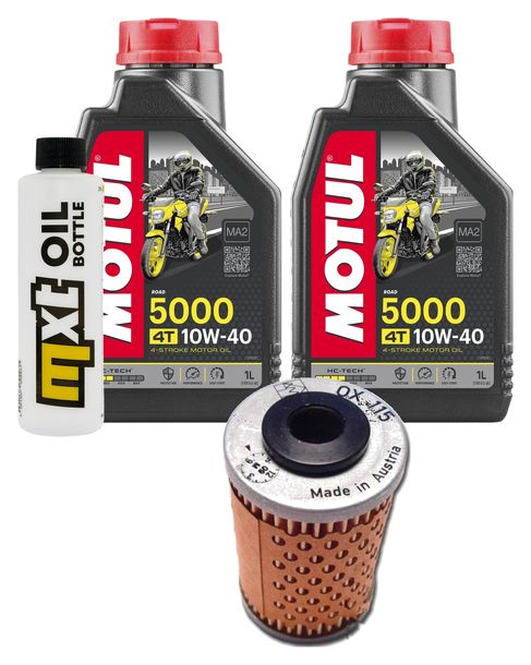 Kit d'inspection 2L 10W-40 + filtre à huile + 1x bougie pour KTM Duke 125 ccm Année 2016 - 2020