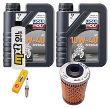 Kit d'inspection 2L 10W-40 + filtre à huile + 1x bougie pour KTM Duke 125 ccm Année 2016 - 2020