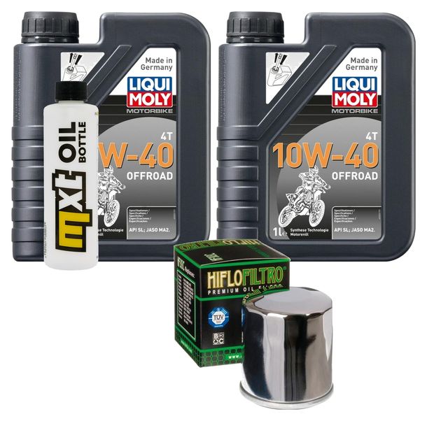 Inspektionspaket 2L 10W-40 + Ölfilter + 2x Zündkerze für Kawasaki Vulcan S Z 650 ccm Bj. 2017 - 2021